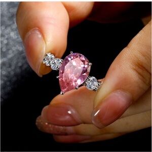 Italo Pink Teardrop Ring